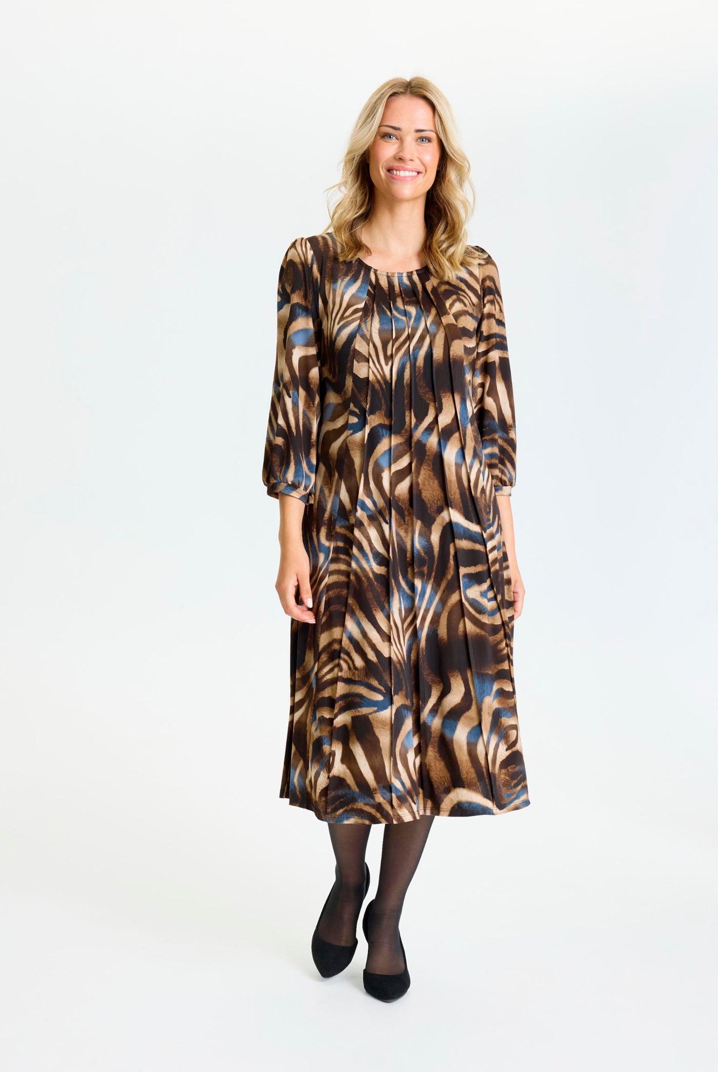 Lucette dress 3/4 sleeves Brown - 17329