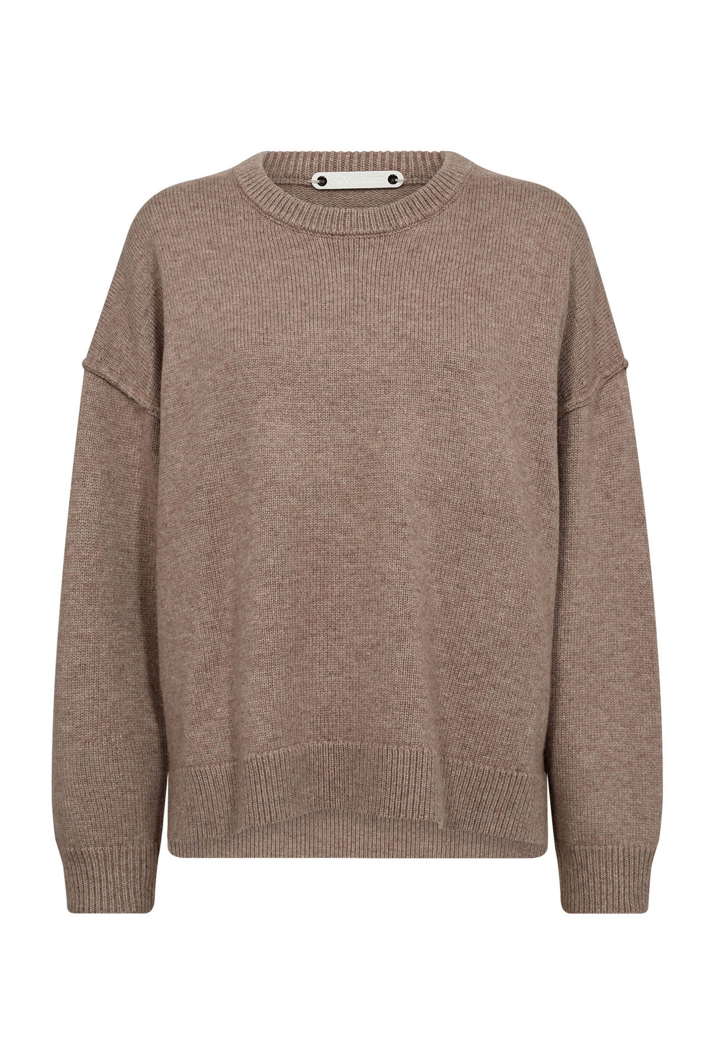 MajaCC Slit O-Neck Knit 26-Latté - 32219