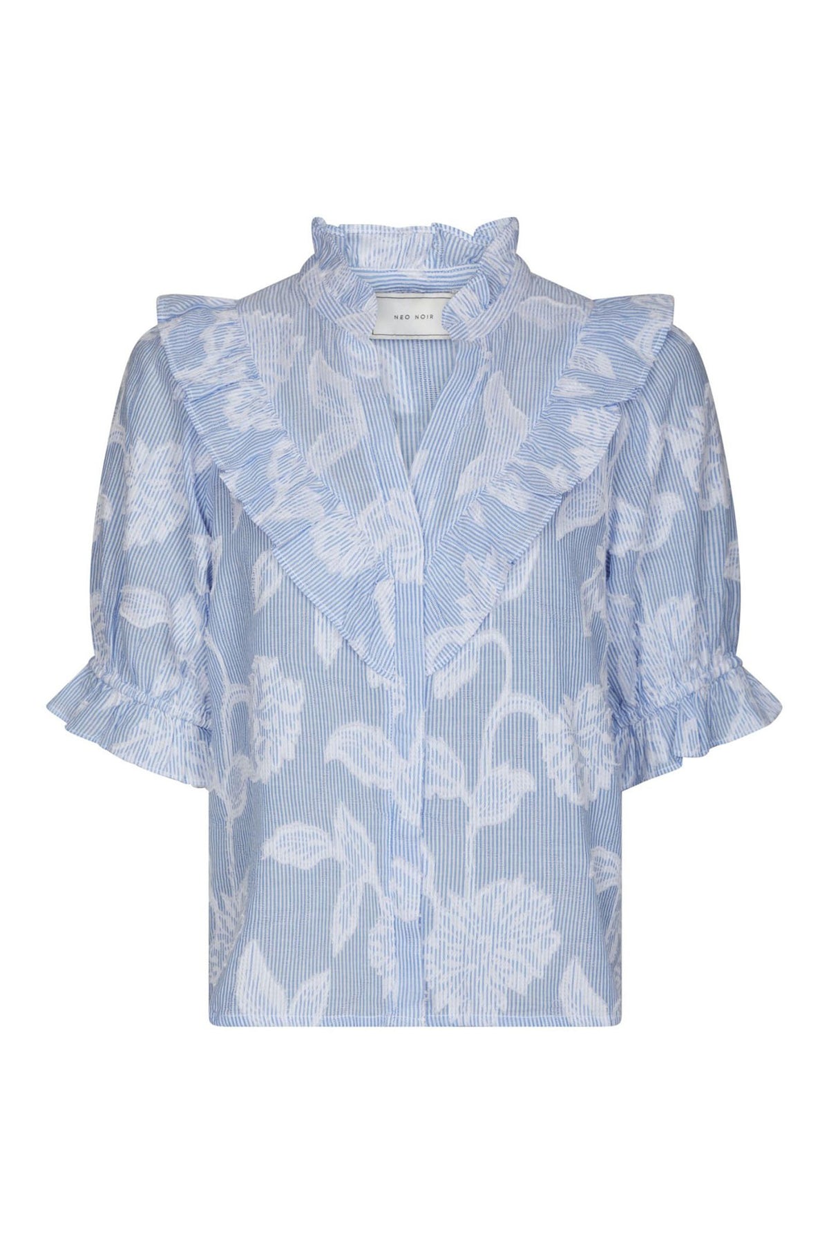 Manet Jacquard Blouse Light Blue - 168480
