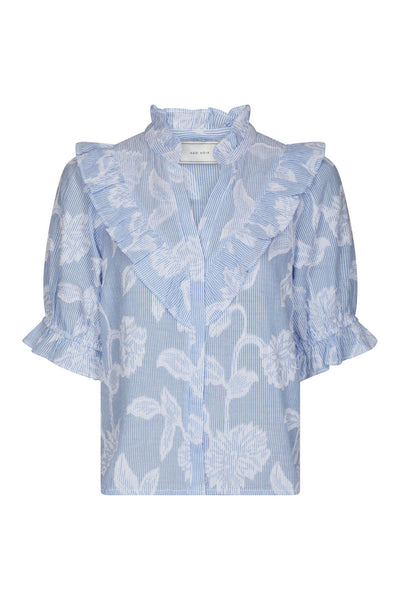 Manet Jacquard Blouse Light Blue - 168480 Thumbnail