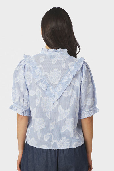 Manet Jacquard Blouse Light Blue - 168480 Thumbnail