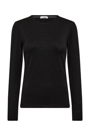 MannyCC Lurex Emb L/S Tee 96-Black - 33210