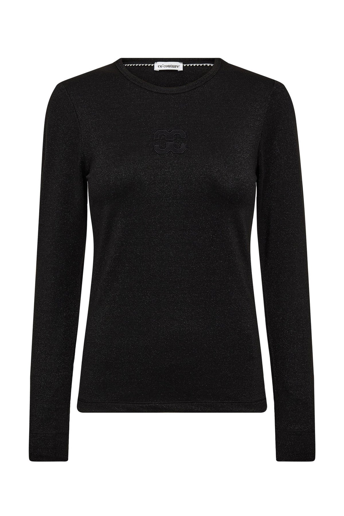 MannyCC Lurex Emb L/S Tee 96-Black - 33210