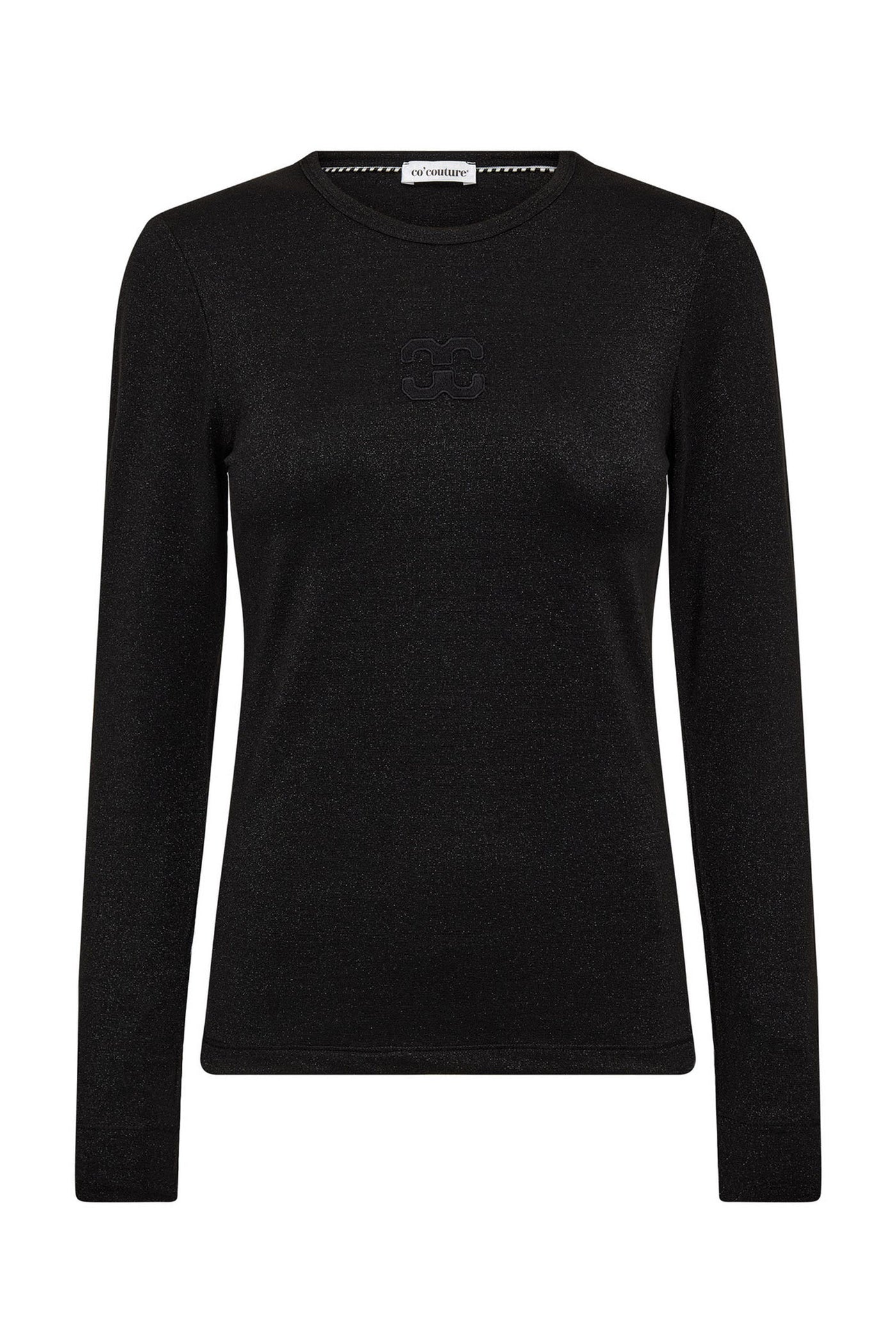 MannyCC Lurex Emb L/S Tee 96-Black - 33210