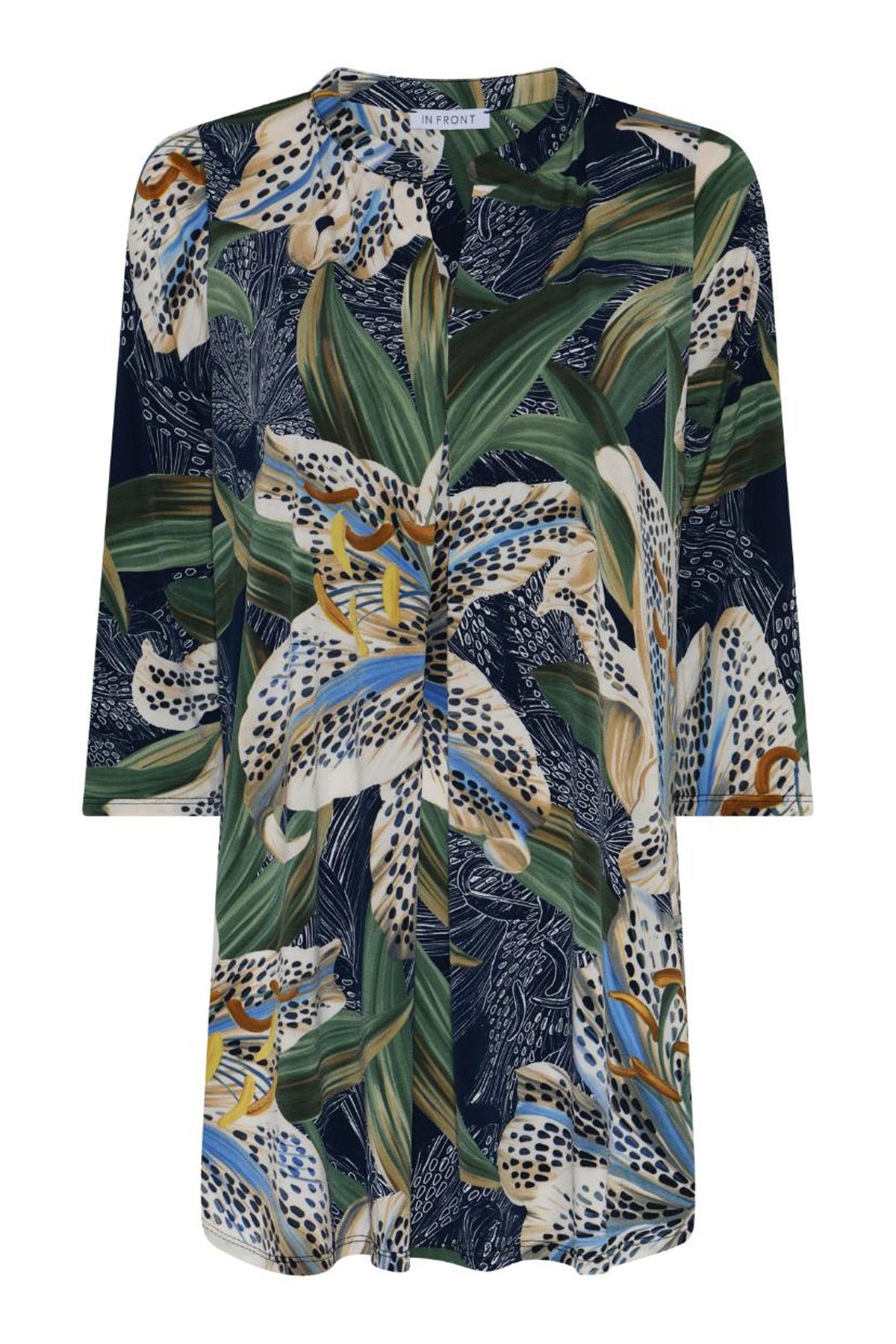 Maracollina tunic 3/4 sleeves Multi green - 17003