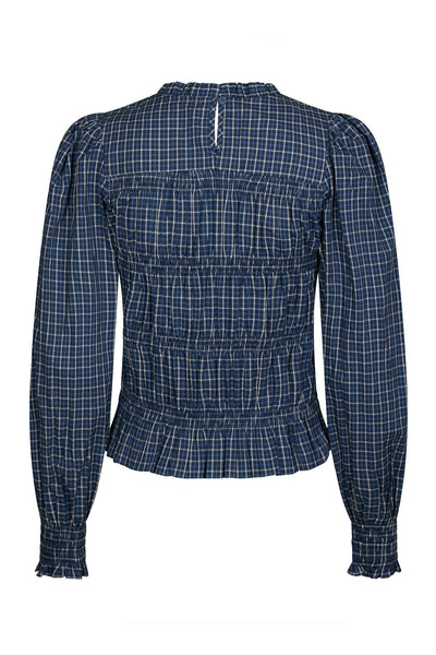 Marcia Check Blouse Blue - 166893 Thumbnail