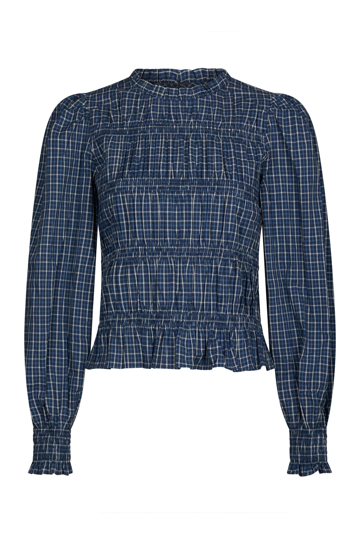Marcia Check Blouse Blue - 166893