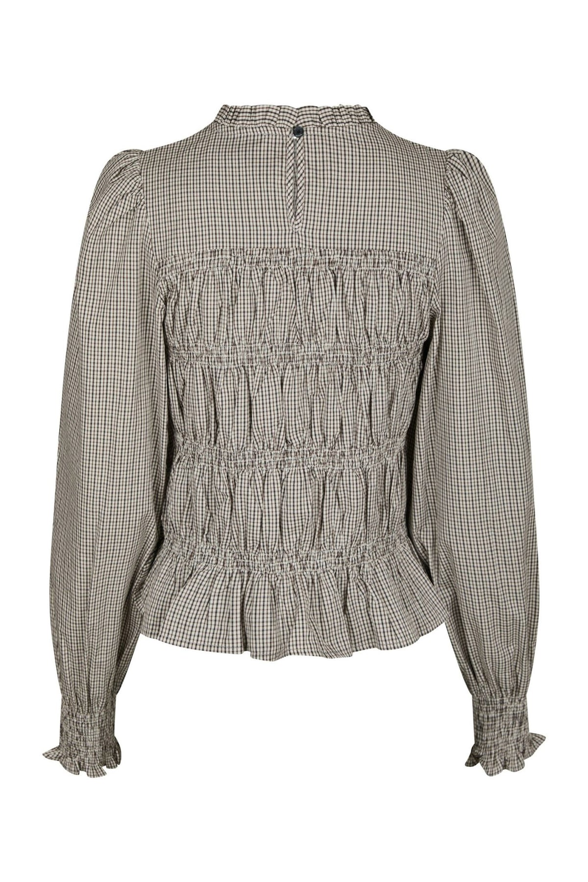 Marcia Check Blouse Dusty Brown - 166893