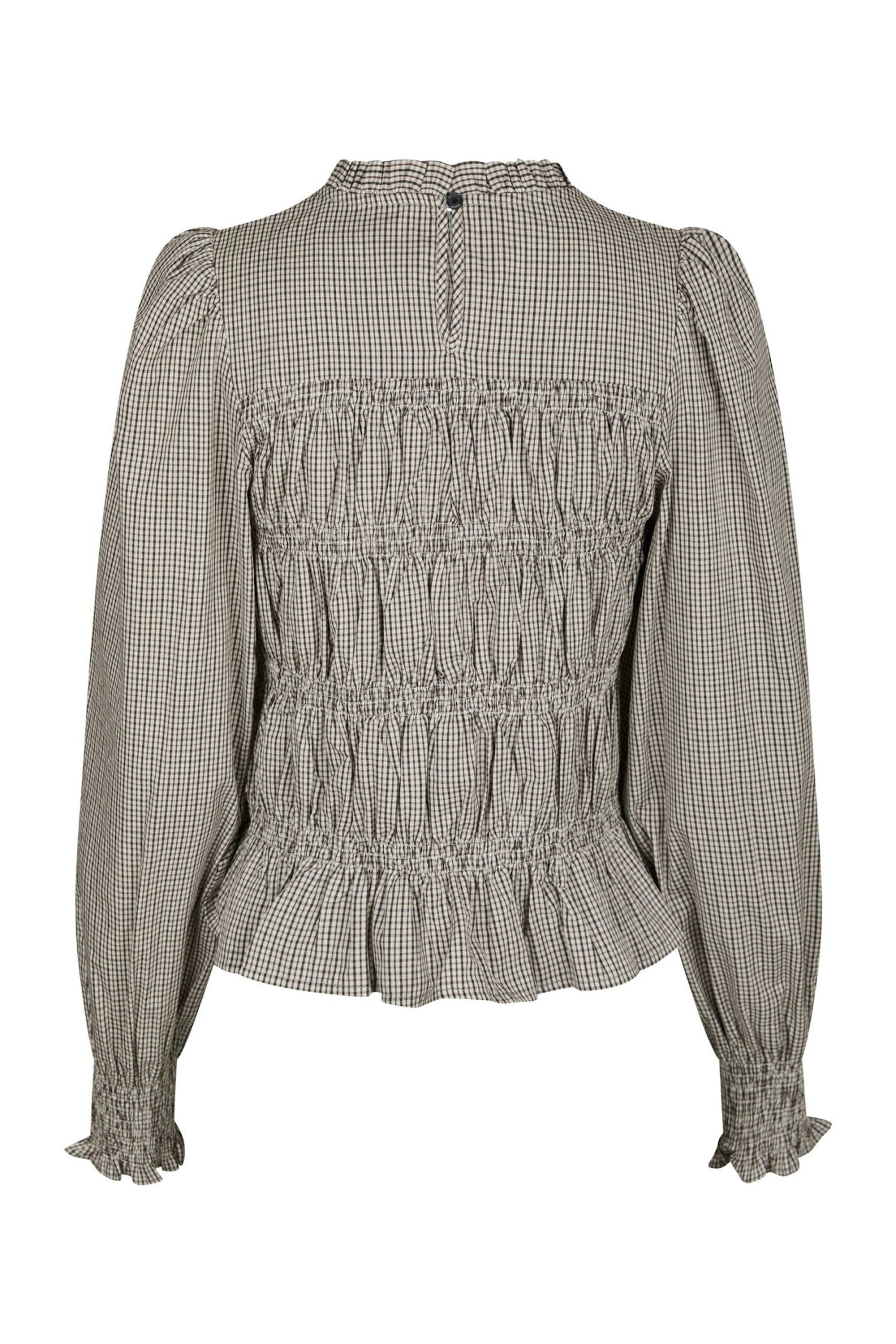 Marcia Check Blouse Dusty Brown - 166893