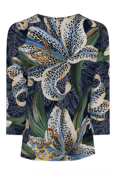 Marcia blouse 3/4 sleeves Multi green - 17005 Thumbnail