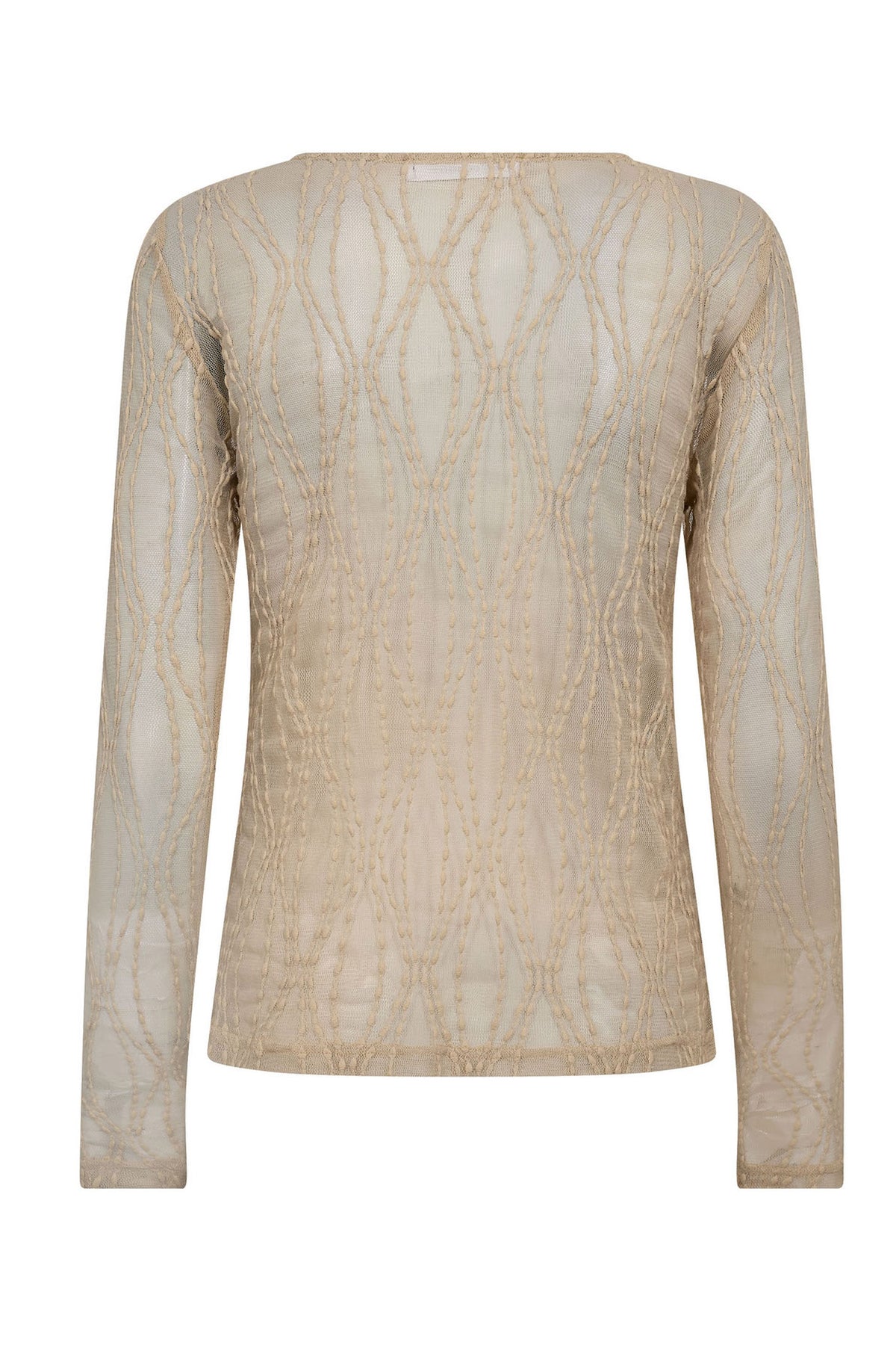 MarcyCC Mesh O-blouse 199-Bone - 43043