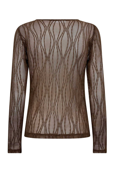 MarcyCC Mesh O-blouse 83-Mocca - 43043 Thumbnail