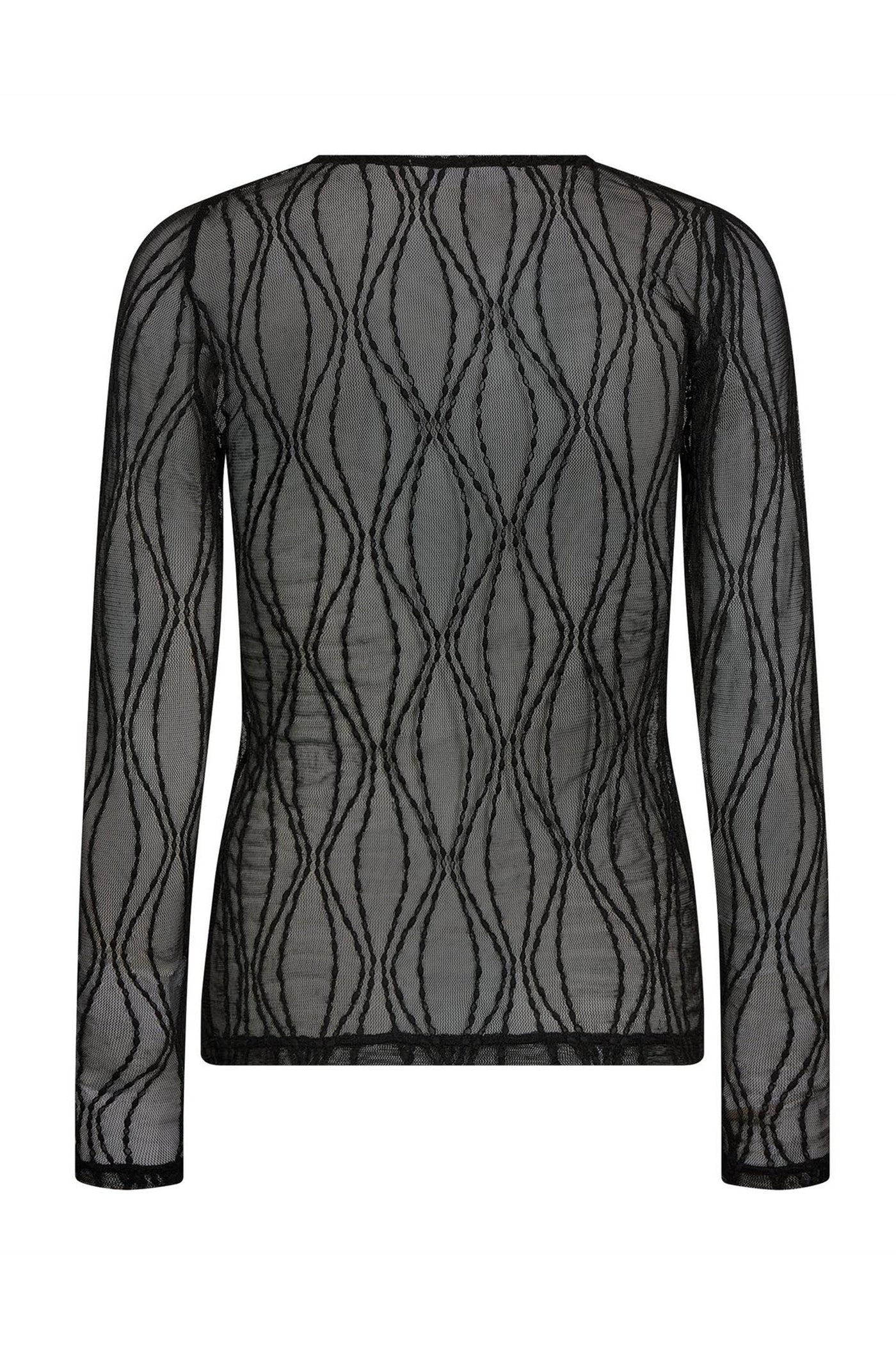 MarcyCC Mesh O-blouse 96-Black - 43043