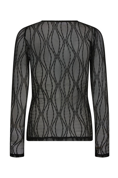 MarcyCC Mesh O-blouse 96-Black - 43043 Thumbnail