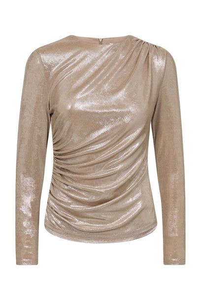 MargotCC Drape Blouse 127-Champagne - 33204 Thumbnail