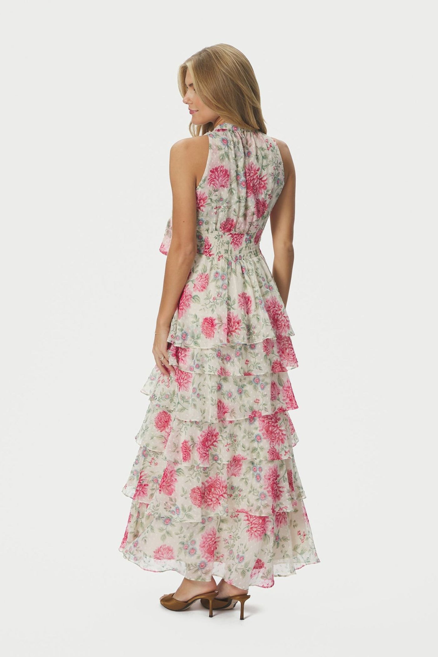 Marli Big Flower Dress Creme - 168846