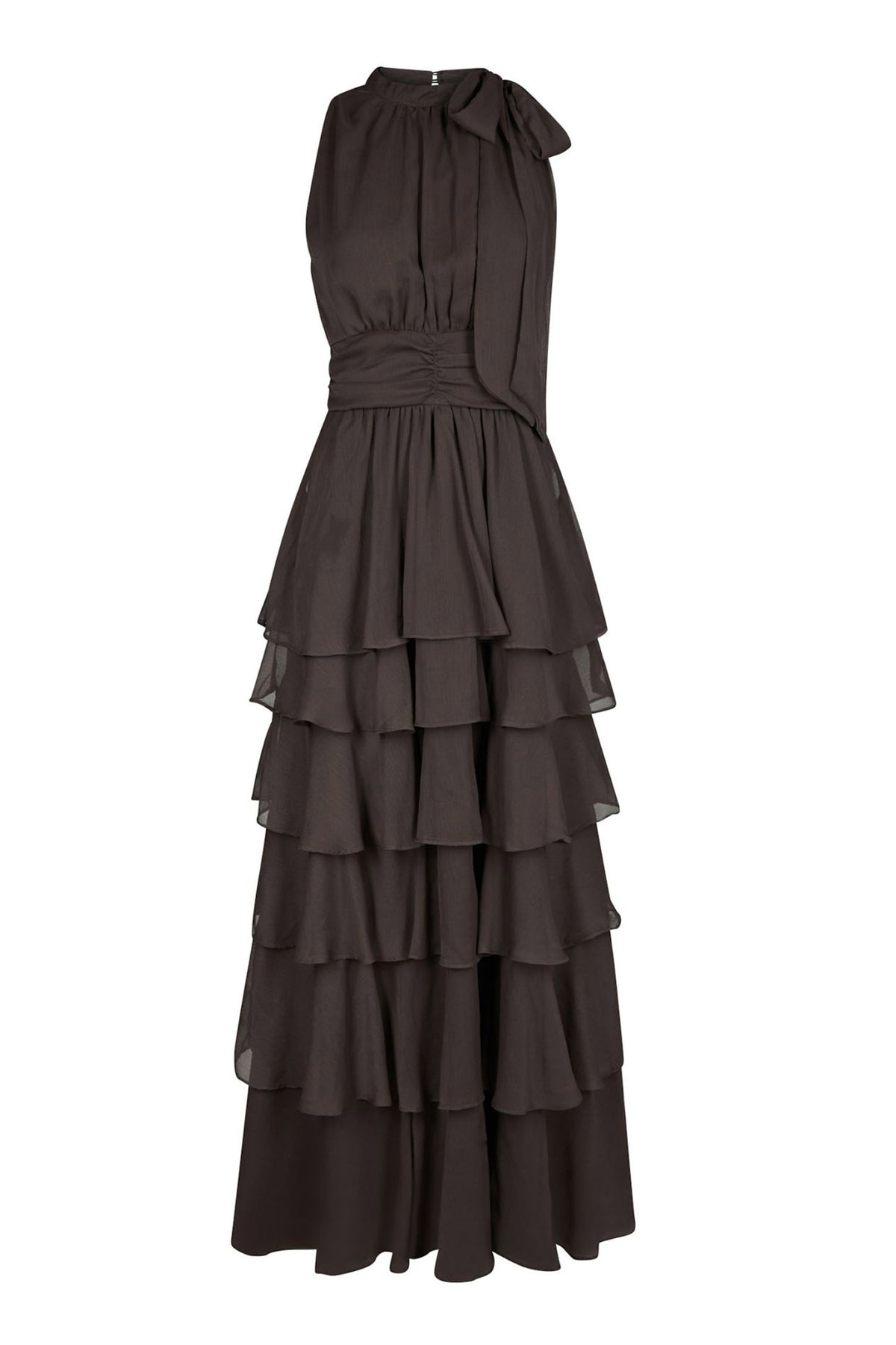 Marli Solid Chiffon Dress Dusty Brown - 165640