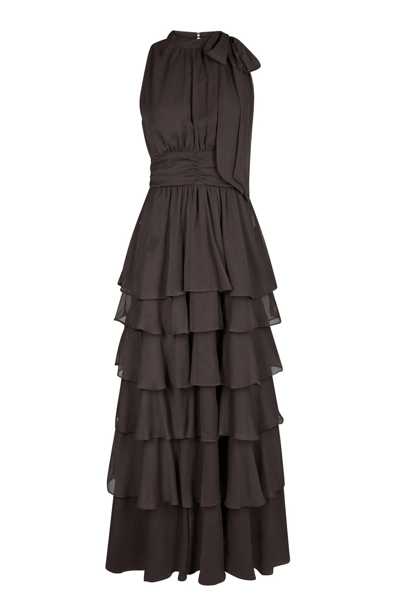 Marli Solid Chiffon Dress Dusty Brown - 165640