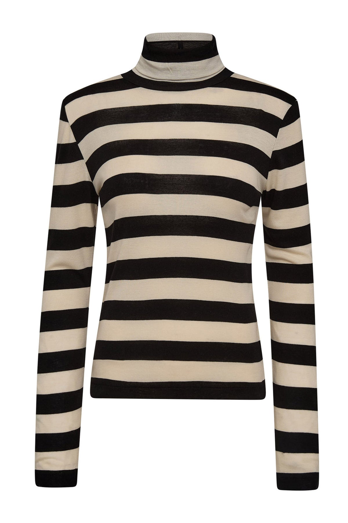 MasonCC Stripe RollNeck Blouse 19996-BoneBlack - 33194