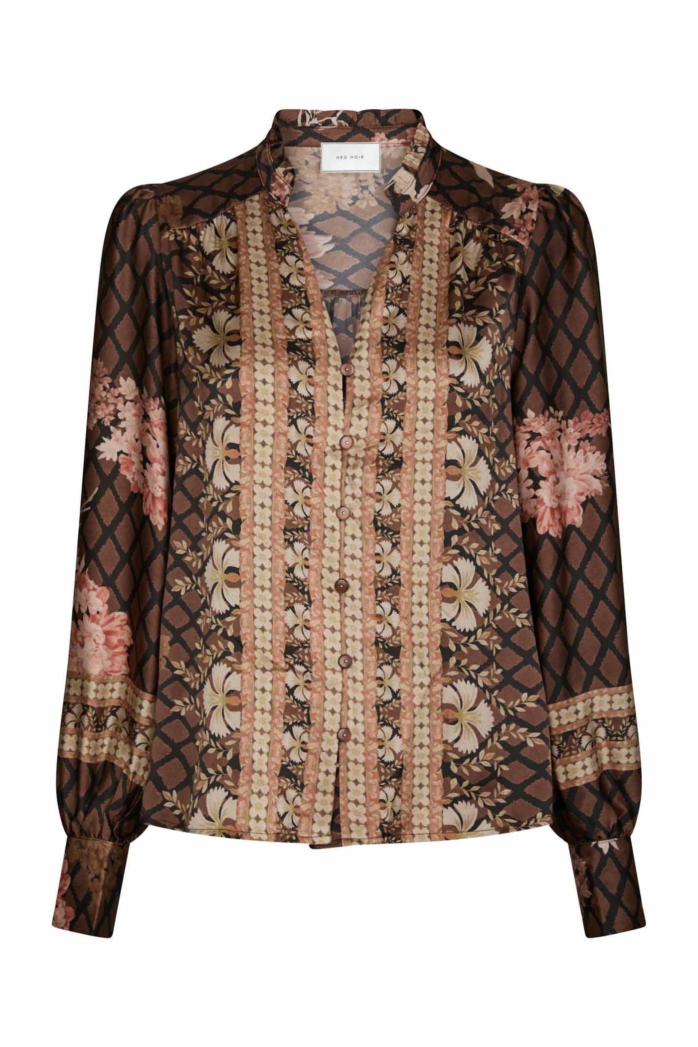 Massima Botanical Border Blous Black - 167029