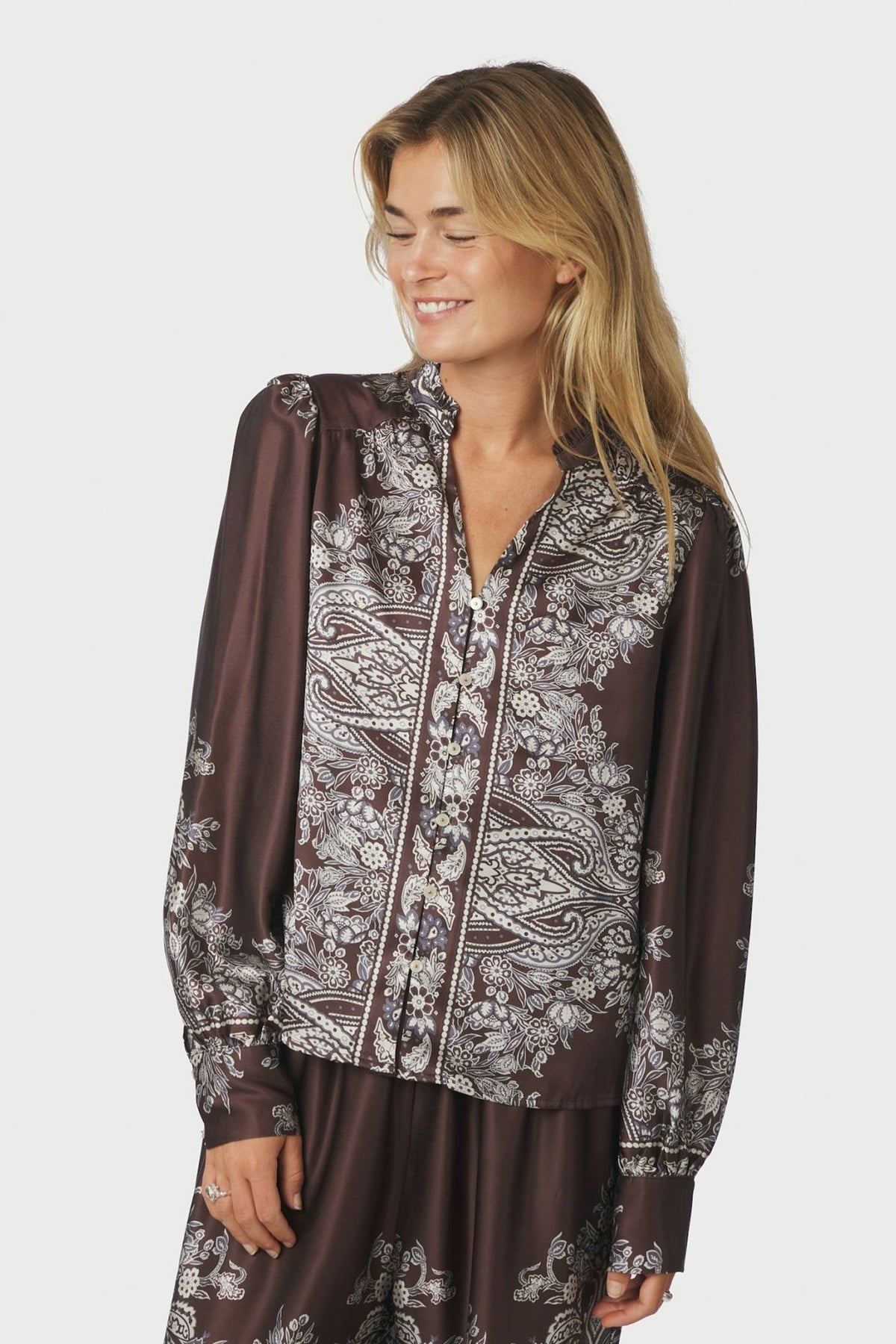 Massima Paisley Border Dark brown - 160960