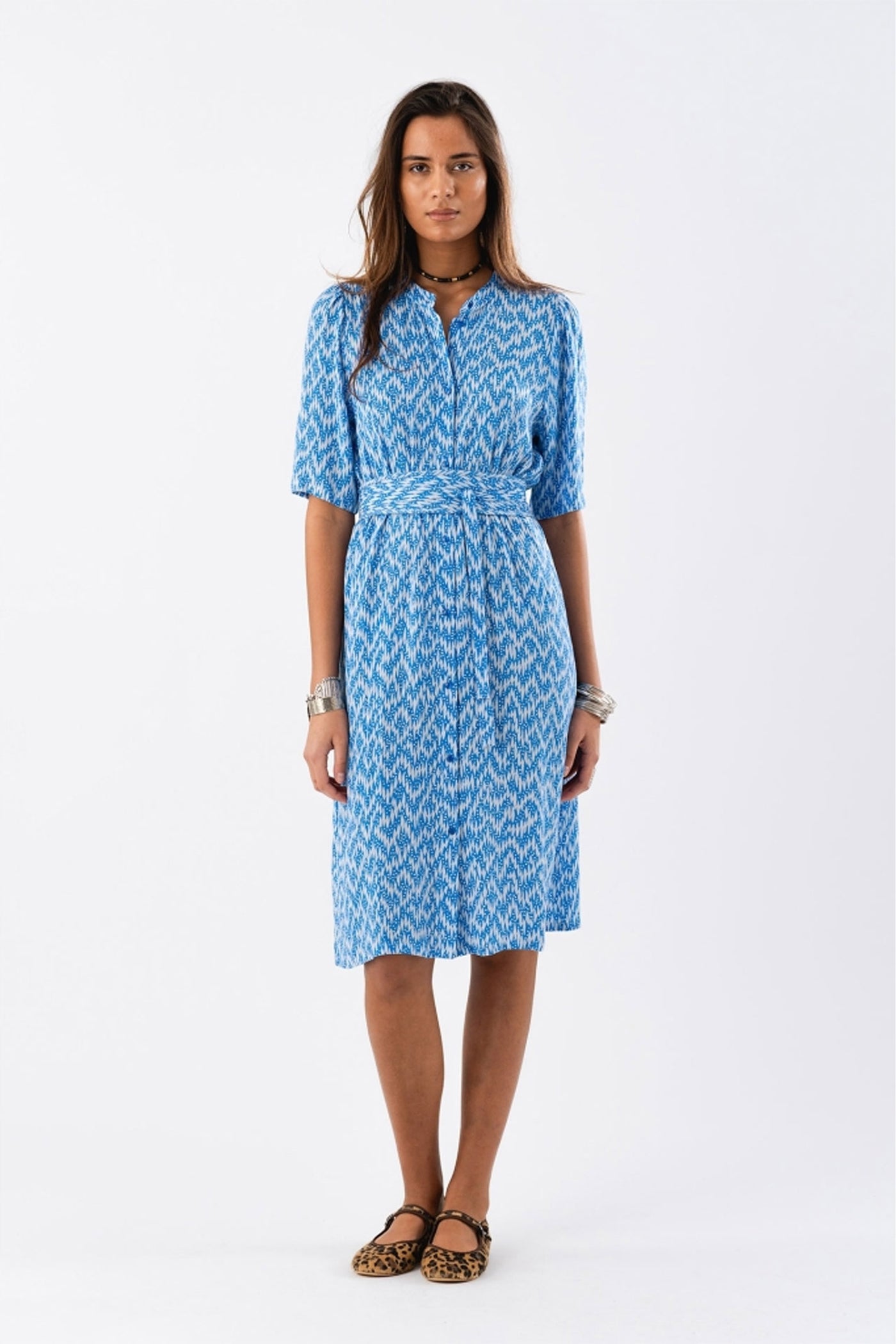 Matall Midi Dress Ss 20 Blue - 26242-3008