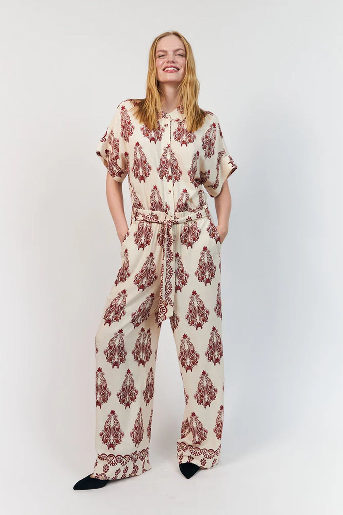 Mathildell Jumpsuit Ss Creme - 26256-4000