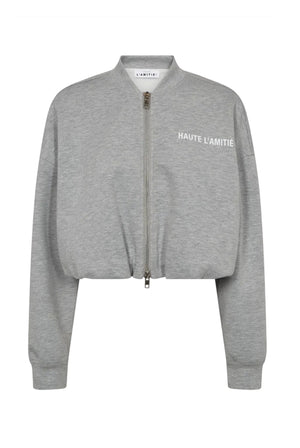 Maxi Crop Zip Sweat Grey Melangé - HL10880
