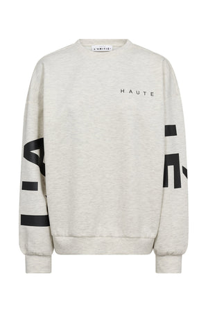 Maxi Split Logo Sweat Pearl Melange - HL10413