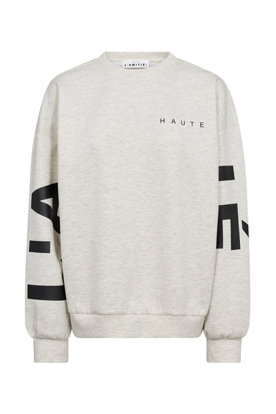 Maxi Split Logo Sweat Pearl Melange - HL10413 Thumbnail