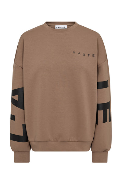 Maxi Split Logo Sweat WALNUT - HL10413 Thumbnail