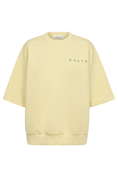 Maxi Split Ss Logo Sweat PALE YELLOW - HL10461 Thumbnail