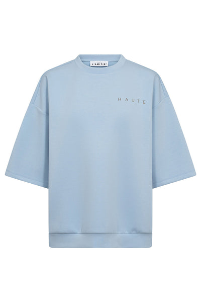 Maxi Split Ss Logo Sweat Pale Blue - HL10461 Thumbnail