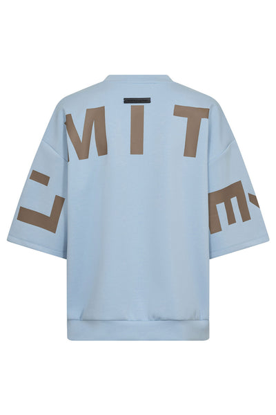 Maxi Split Ss Logo Sweat Pale Blue - HL10461 Thumbnail
