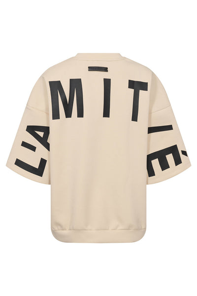 Maxi Split Ss Logo Sweat Pearl/ Black - HL10461 Thumbnail