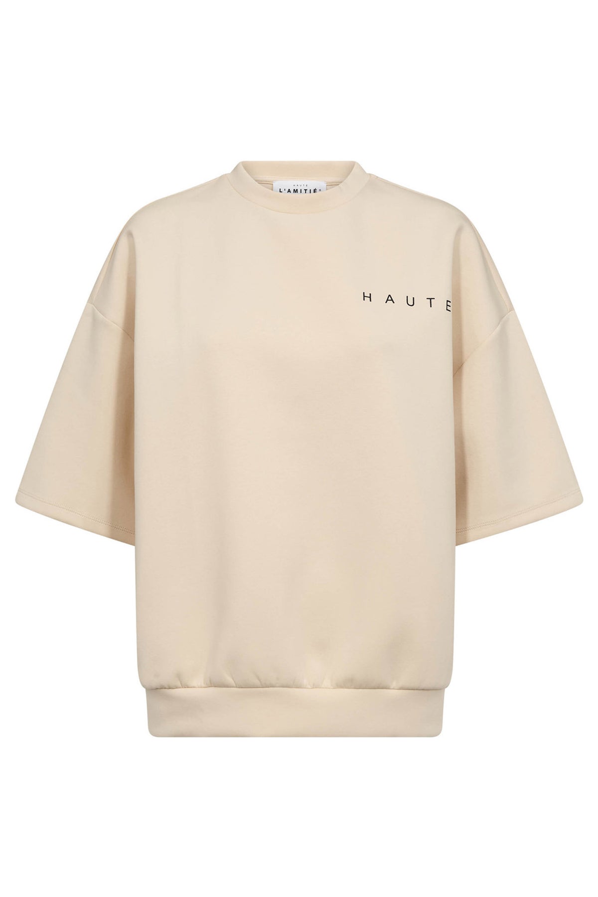 Maxi Split Ss Logo Sweat Pearl/ Black - HL10461