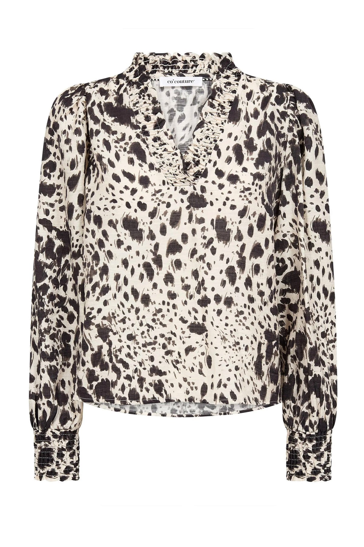 MaxonCC Frill V-Blouse 10006-Bone - 500130