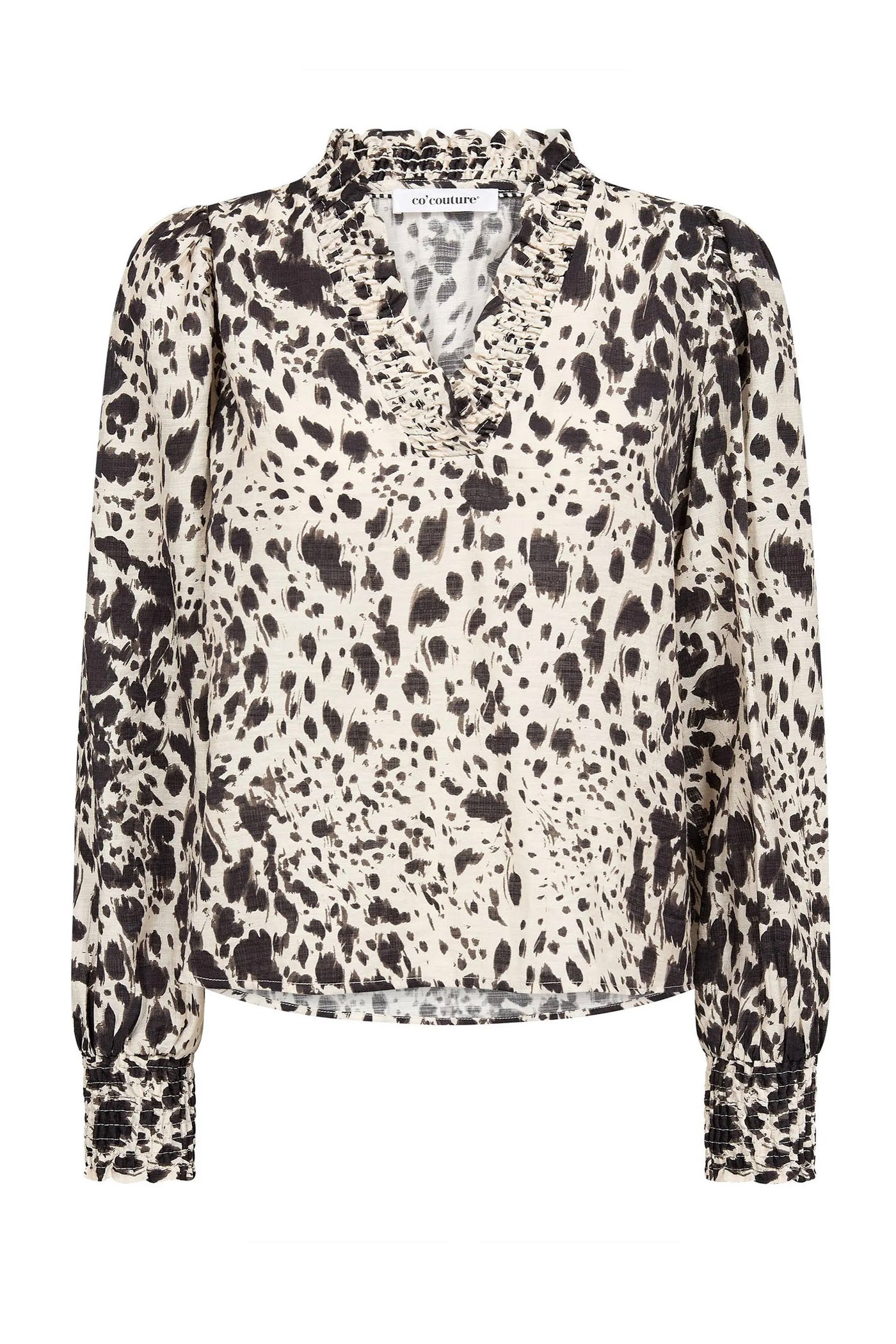 MaxonCC Frill V-Blouse 10006-Bone - 500130