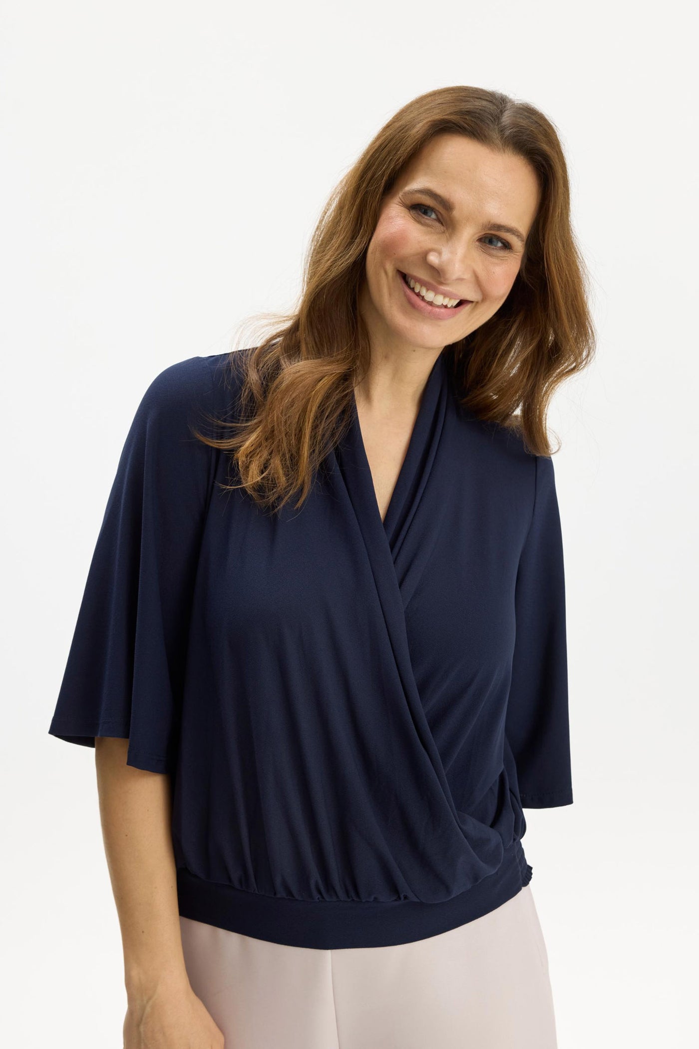 Meline blouse 3/4 sleeves Navy - 17114
