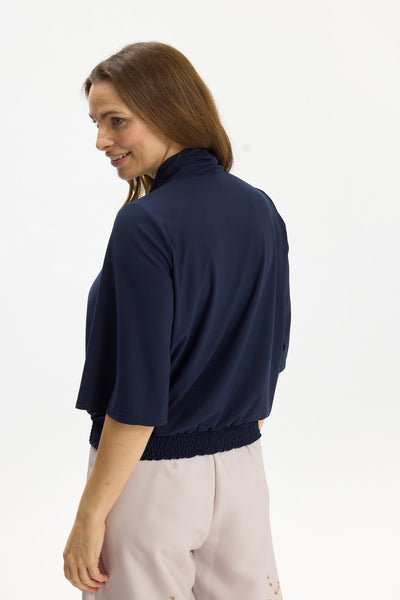 Meline blouse 3/4 sleeves Navy - 17114 Thumbnail