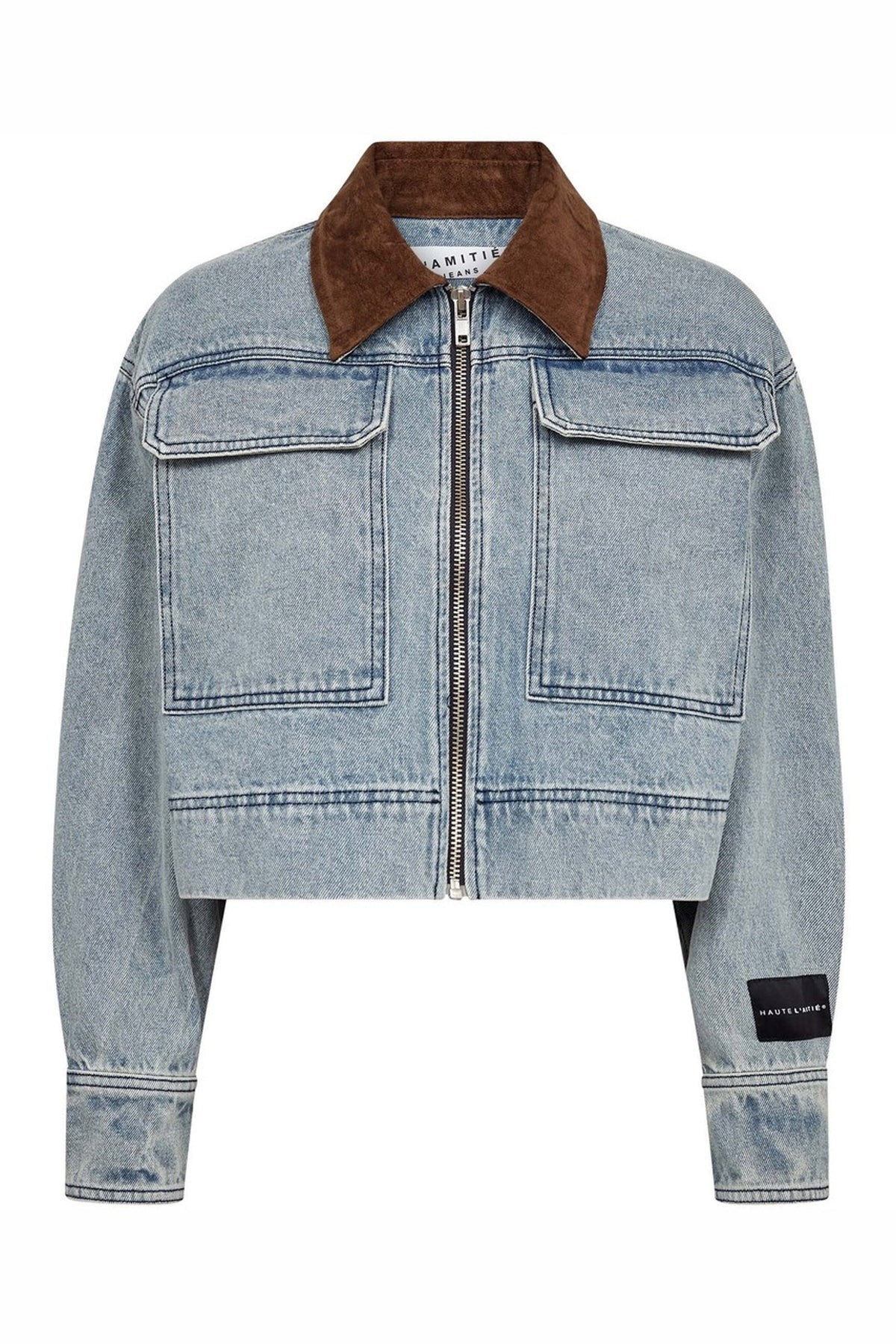 Meliza Crop Denim Jacket Bleached Denim - HL10492