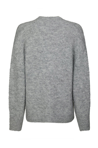 Melli Fluffy Knit Blouse Grey Melange - 167715 Thumbnail
