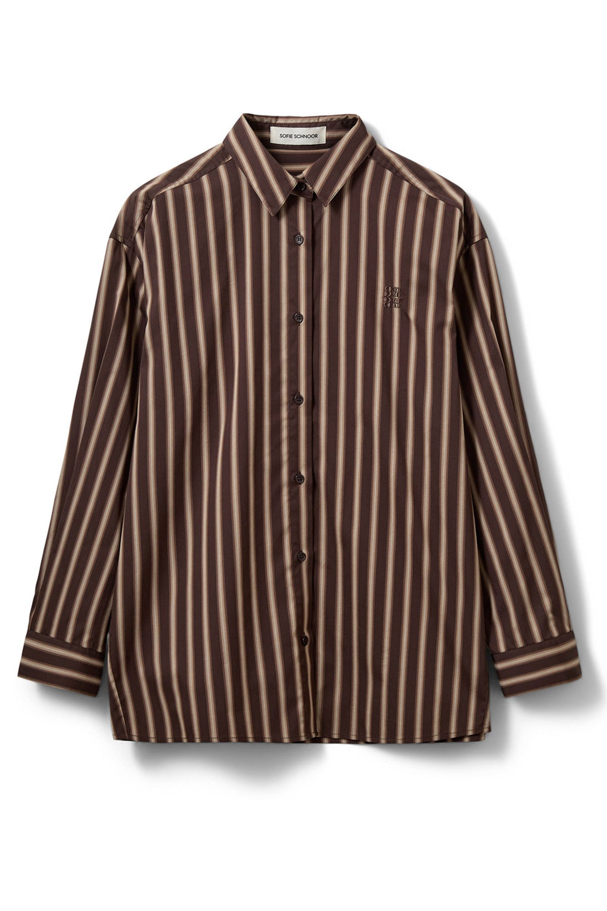 Mercysw Striped Oversized Shir Brown Striped - S263250
