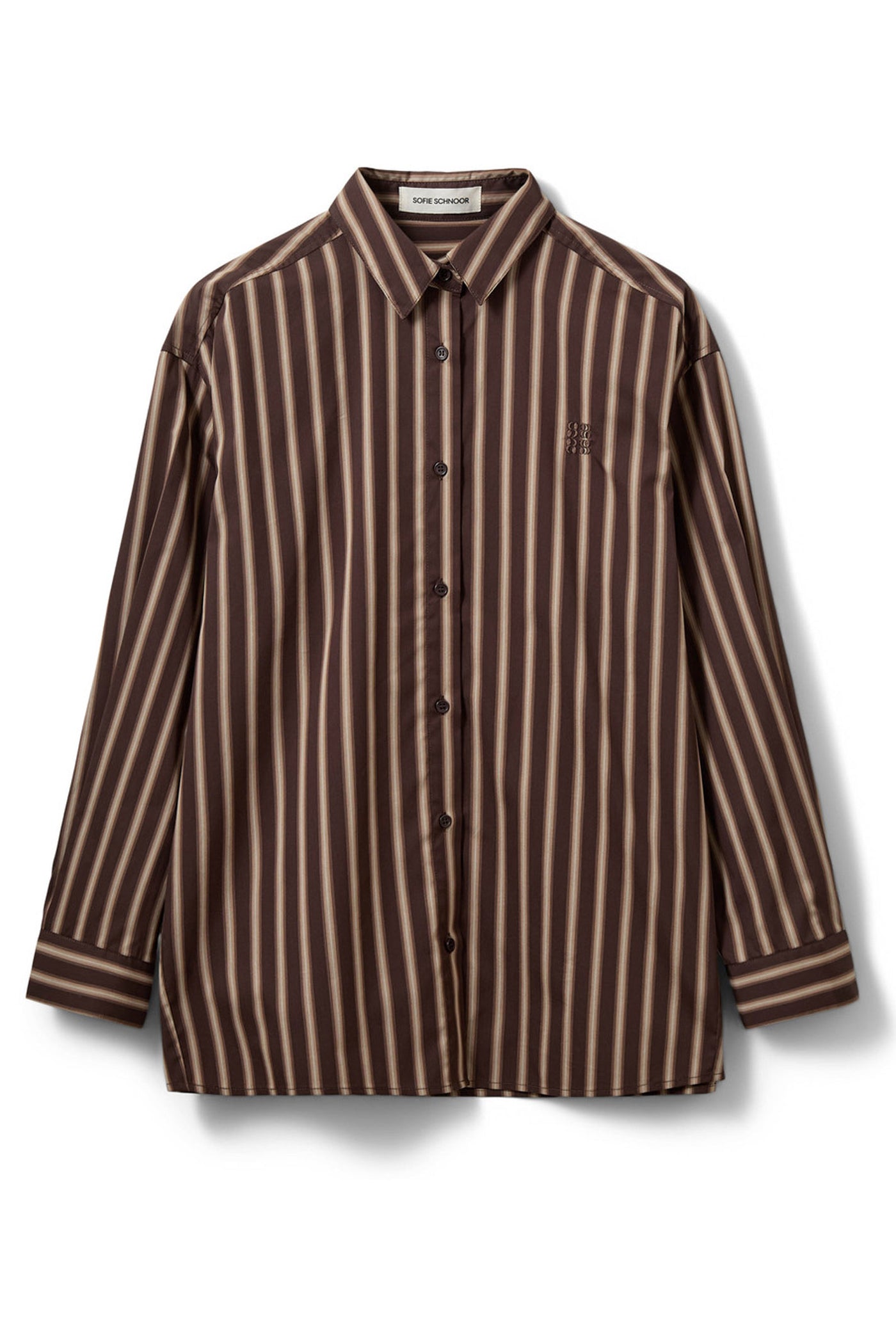 Mercysw Striped Oversized Shir Brown Striped - S263250