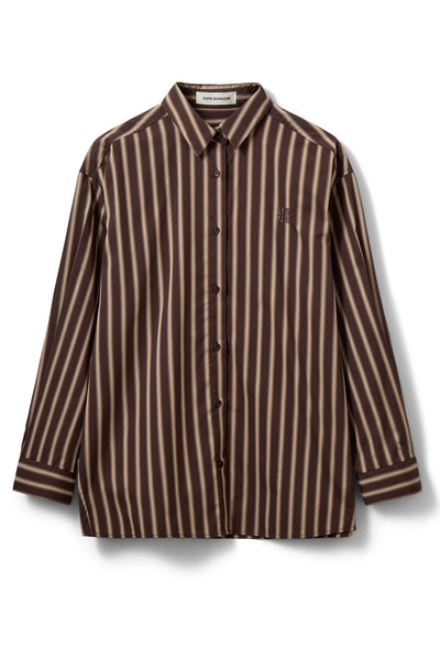 Mercysw Striped Oversized Shir Brown Striped - S263250 Thumbnail