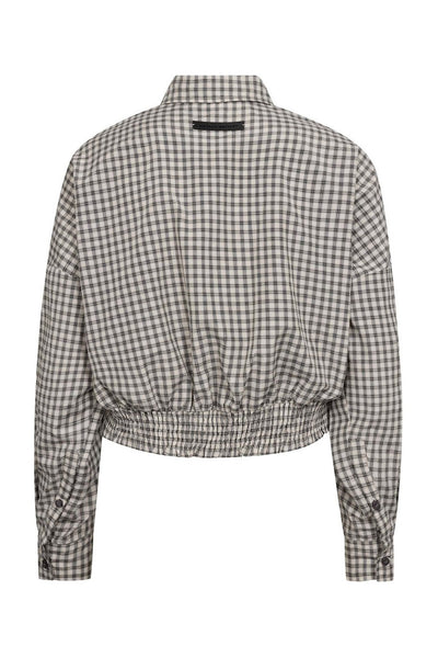 Mimosa Check Smock Shirt Grey Check - HL10815 Thumbnail