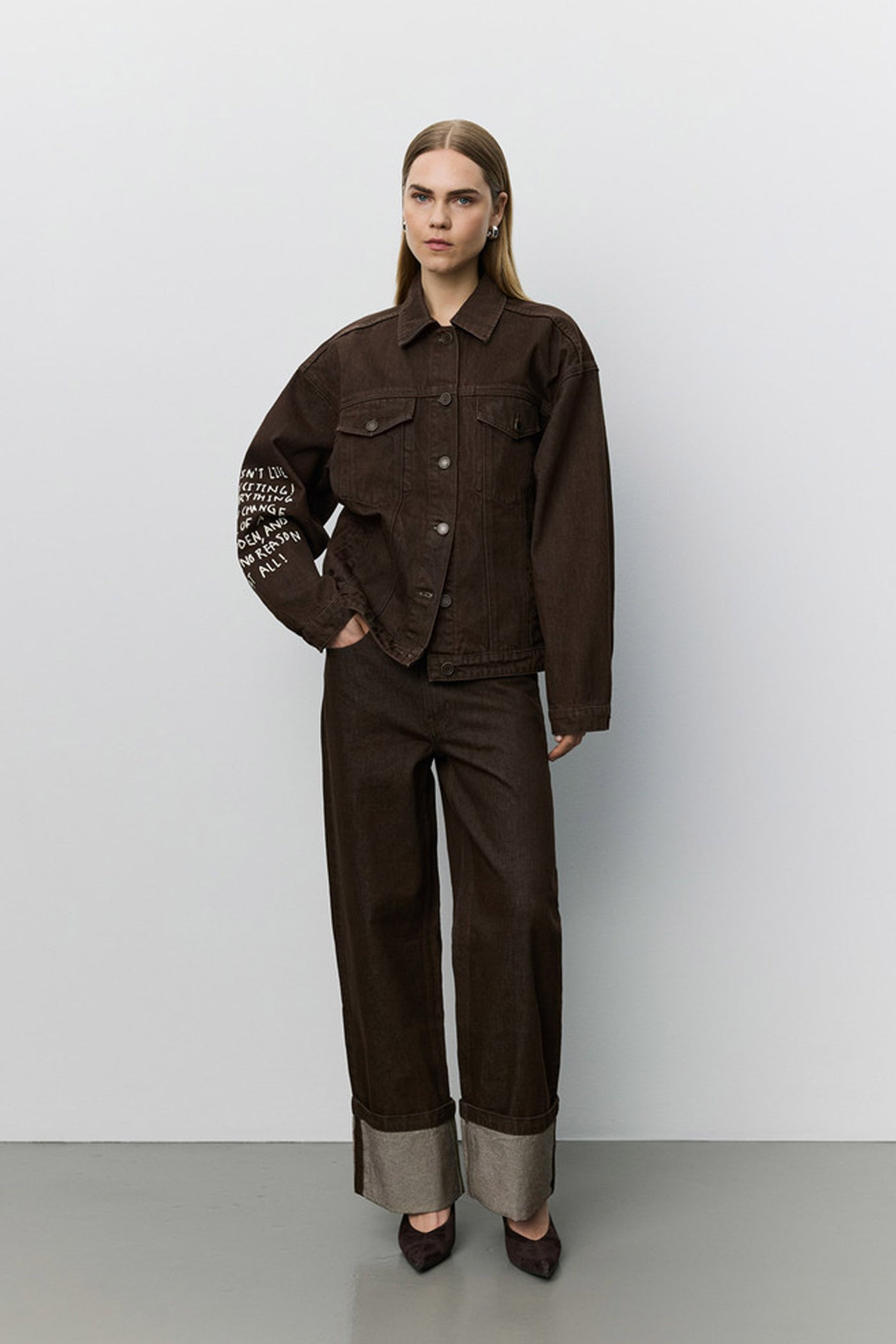 Mishasw Fold Up Jeans Dark brown - S263111