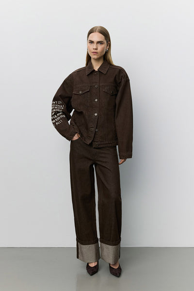 Mishasw Fold Up Jeans Dark brown - S263111 Thumbnail