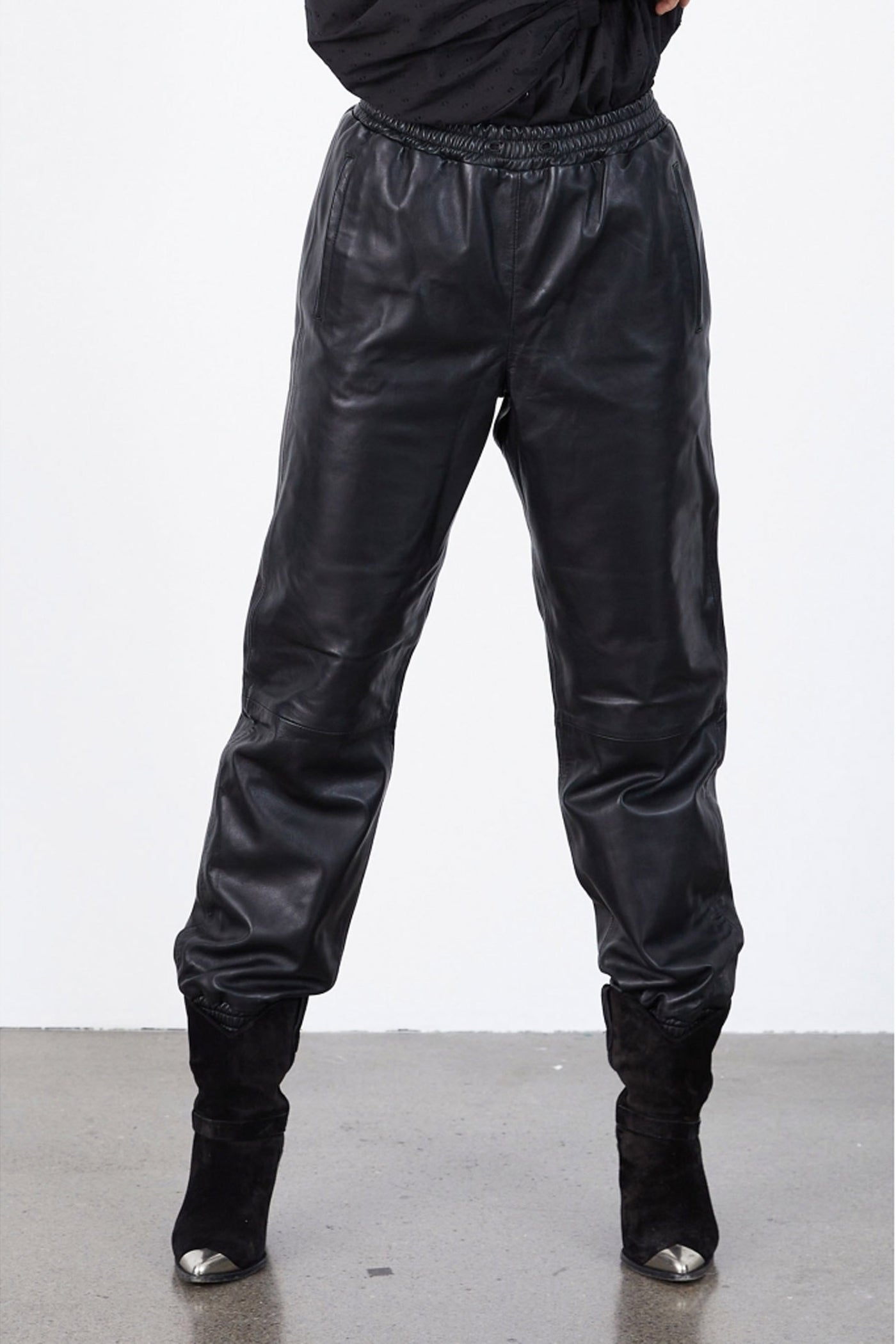 Mona Leather Pants 99 Black - 90044-2007