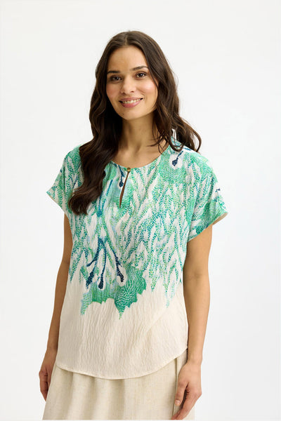 Monique blouse Green - 17153 Thumbnail